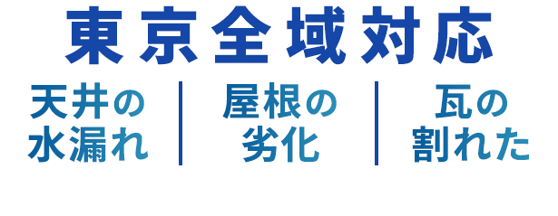 東京全域対応 ご相談・お見積りは無料・お電話一本で駆けつけます